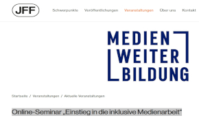 Online-Seminar „Einstieg in die inklusive Medienarbeit“