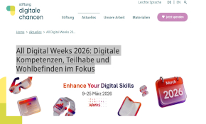 All Digital Weeks 2026: Digitale Kompetenzen, Teilhabe und Wohlbefinden im Fokus
